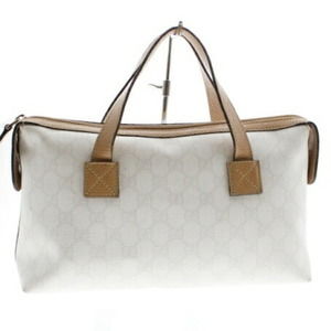 Gucci Canvas Mini GG Boston Bag White Tote